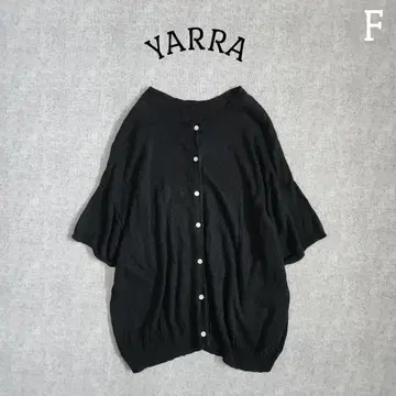 YARRA 린넨 반팔 가디건 얇은 소재 드롭 숄더 루즈핏