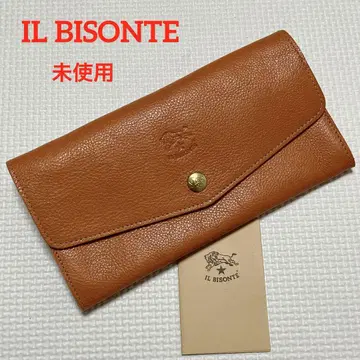 미사용 IL BISONTE 가죽 플랩 장지갑 야키누메 레터형