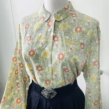 빅토리아 앤 앨버트 박물관 V&A 긴팔 셔츠 블라우스 빈티지 구제 의류