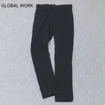 글로벌 워크 팬츠 블랙 S 사이즈 바지 하의 캐주얼 무지