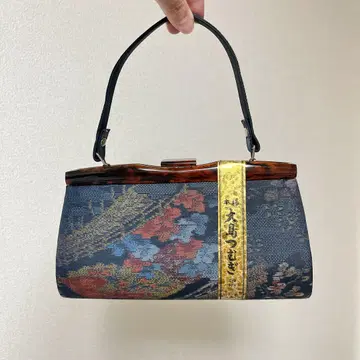 오시마 명주 순수 실크 핸드백 일본 의류