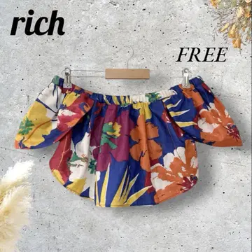 rich 리치 오프숄 트로피컬 패턴 화려한 컬러풀 스타일 파티
