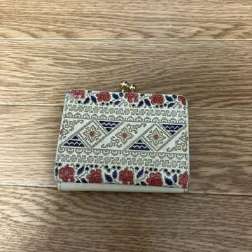 꽃무늬 가마구치 3단 폴더형 지갑