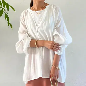 새상품 앤디콜 스키퍼 볼륨 소매 블라우스