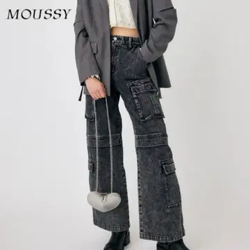 MOUSSY LOWRISE CARGO STRAIGHT 블랙 S 상당