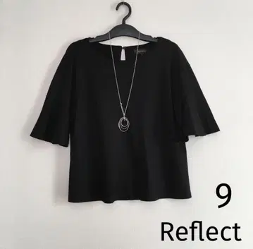 리플렉트 플레어 슬리브 풀오버 상의 블랙