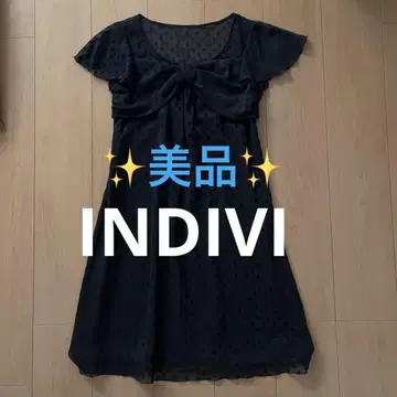 새상품급 INDIVI 인디비 원피스 38 블랙 검정 M