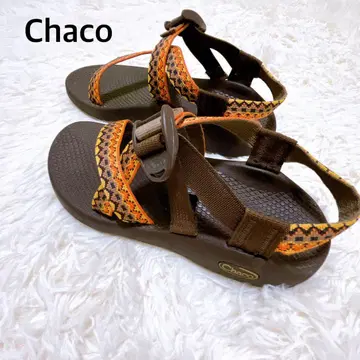 chaco 차코 샌들 W6 여성용 브라운 오렌지 패턴
