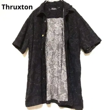 THRUXTON 올 패턴 셔츠 반팔 페이즐리 무늬 블랙 남성용 M