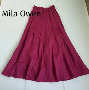 MilaOwen 린넨 플레어 스커트 롱 기장