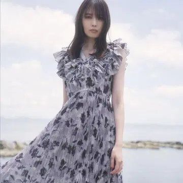 아트 플라워 플리츠 프릴 원피스