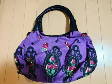 안나수이 ANNASUI 보라색 꽃무늬 토트백 새상품 숄더백 가능