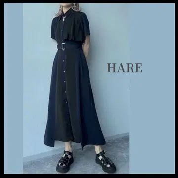 HARE 플리츠 절개 원피스 벨트 포함