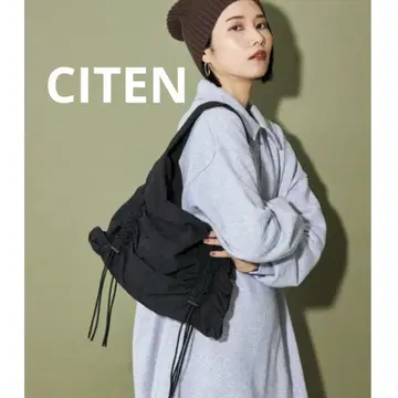 CITEN 셔링 드로스트 백 시텐 백 숄더백 블랙