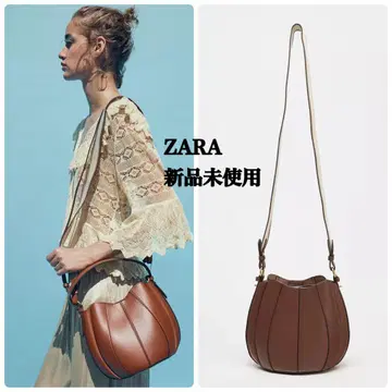 완판템 ZARA 스티치 버킷 백 택 포함 새상품 브라운