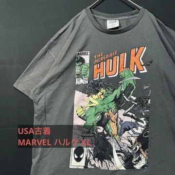 MARVEL 마블 헐크 코믹판 티셔츠 USA 구제 의류 XL