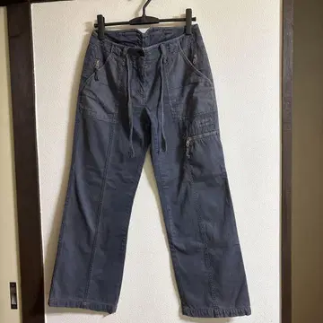 그레이 카고 팬츠 와이드 레그