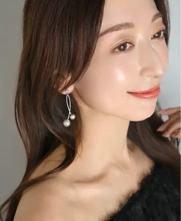 진주 파도 귀걸이<실버/아이시 블루>