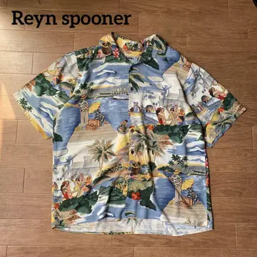 레어 80년대 Reyn spooner 다이아몬드 헤드 택 아로하 셔츠 L