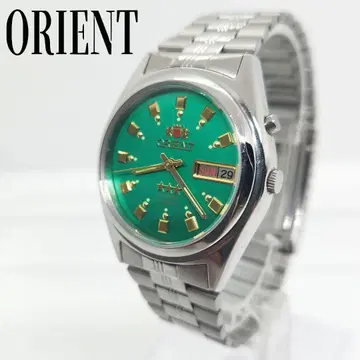 오토매틱 데이-데이트 다이얼 그린 스테인리스 ORIENT 쓰리 스타