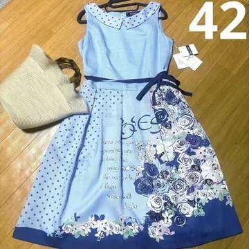 M'S GRACY 라이트 블루 꽃무늬 원피스 42 새상품