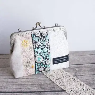 핸드 스트랩*3.2cm 폭*인도 자수*그린