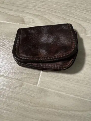 다크 브라운 가죽 코인 케이스