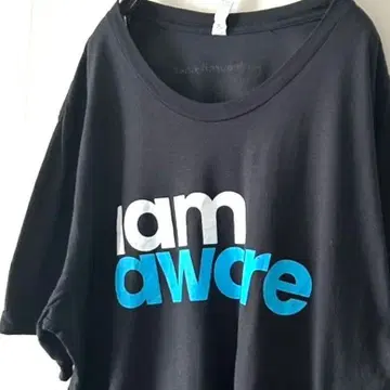 캔버스 Iam aware 로고 티셔츠 L 블랙 검정 구제 의류