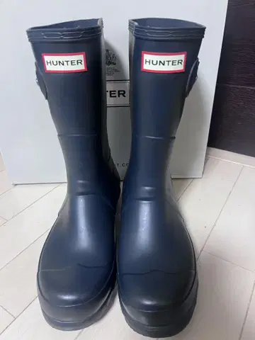 HUNTER 네이비 레인부츠 버클 포함 uk7