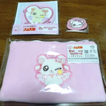 캐릭터 복권 햄타로 리본쨩 멀티 케이스 코스터 와펜 배지
