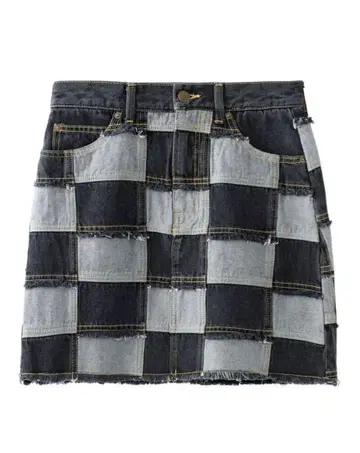 y2k 엑스걸 patchwork denim skirt
