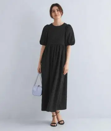 미사용 새상품 포코포코 자카드 절개 원피스 블랙