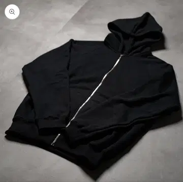 MAISON KINEMA 루프휠 지퍼 후드 티 블랙 S