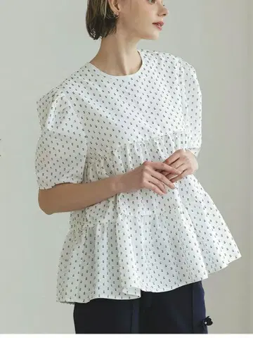 도노반 DONOBAN 도트 티어드 블라우스