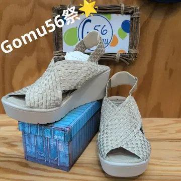 Gomu56 크로스 디자인 웨지솔 샌들 L 사이즈