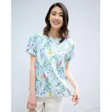 언타이틀 보타니컬 프린트 블라우스 L 사이즈 일본제 손세탁 가능