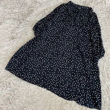 저널 스탠다드 도트 무늬 루즈 실루엣 원피스 넉넉한 린넨 혼방