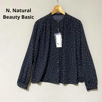새상품 N. Natural Beauty Basic 도트 무늬 블라우스 M