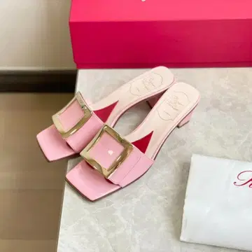 Roger Vivier Bikini Love 뮬 샌들 핑크 천연 가죽