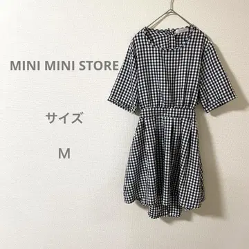 MINI MINI STORE 반팔 무릎 기장 원피스 체크 무늬