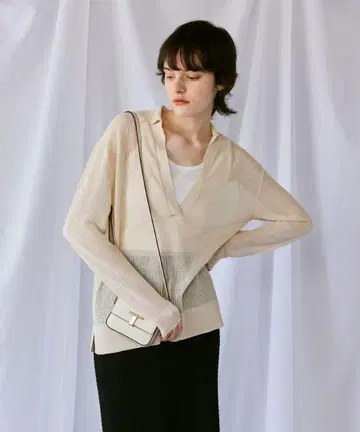 allureville 시어 카노코 스키퍼 넥 풀오버