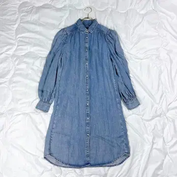 ALLSAINTS 올세인츠 데님 셔츠 원피스 개더 S