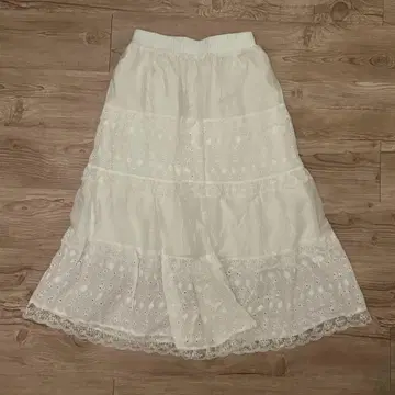 롱 스커트 프릴 레이스