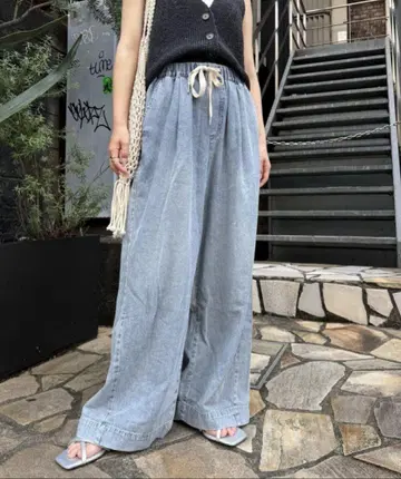 차오패닉 티피 부드러운 와이드 이지 데님