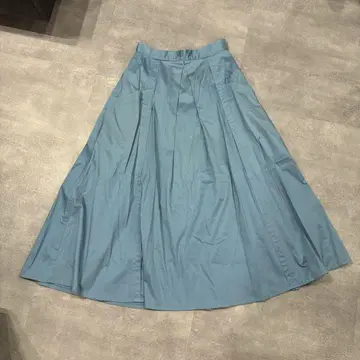 Moussy 스카이블루 플레어 롱 스커트