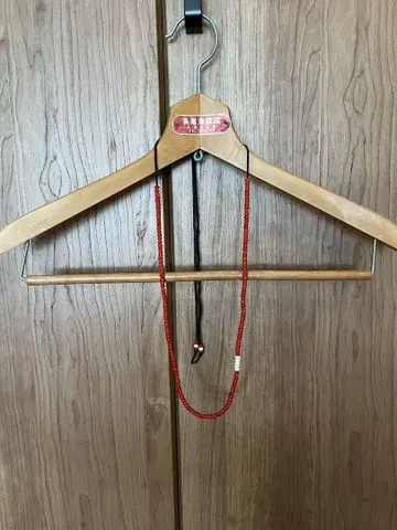 화이트 하트 빨흰 목걸이 목걸이 비즈 레드 화이트