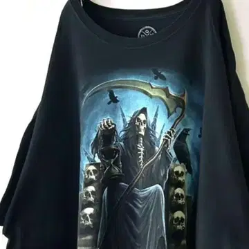 DOM 해골 사신 해골 티셔츠 3XL 블랙 검정 구제 의류