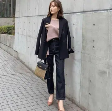 [ CACHEC ] 크롭 데이퍼드 팬츠 데님 나카무라 아사미 00