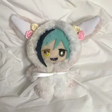 인형옷 토끼 화이트, 핑크 계열 10cm 인형 새틴 장미 새틴 리본