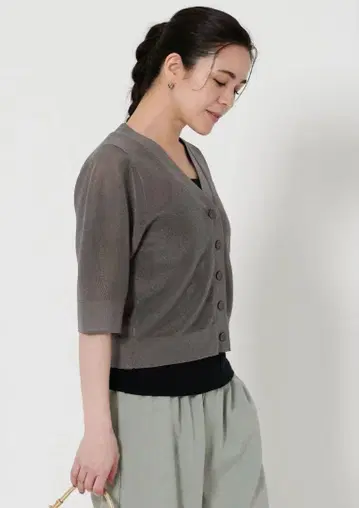 뷰티 앤 유스 벌룬 소매 가디건